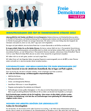 Wahlprogramm Kommunalwahl FDP Timmendorfer Strand