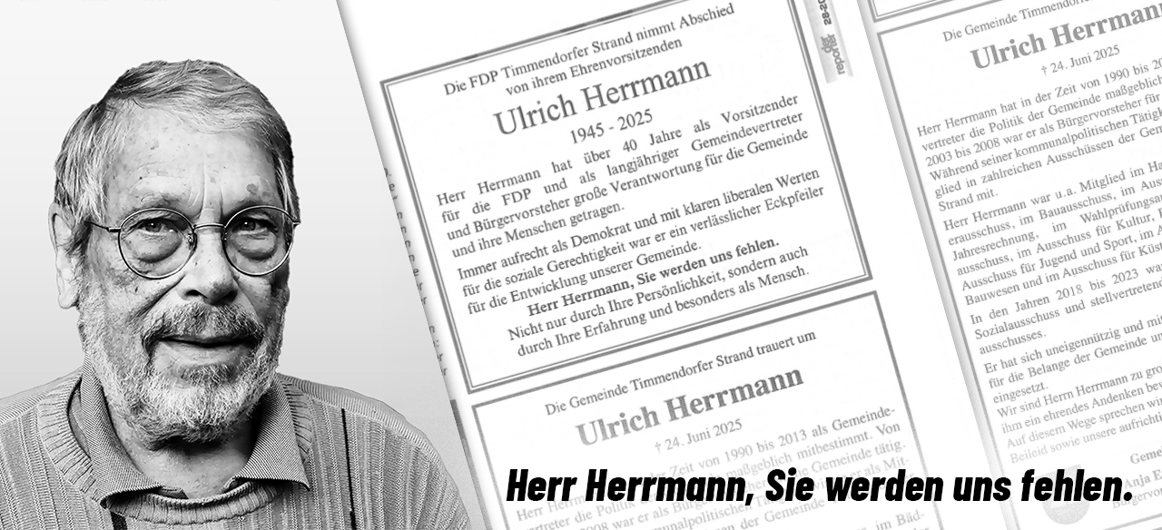 Die FDP Timmendorfer Strand nimmt Abschied von Ihrem Ehrenvorsitzenden
